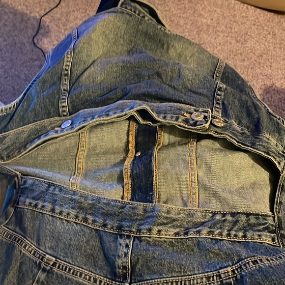 Zara denim cut out back sleeveless maxi dress with four at back - Picture 4 of 12